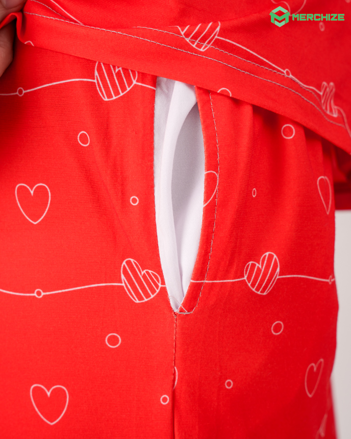 All-over Print Straight Pajama Pants