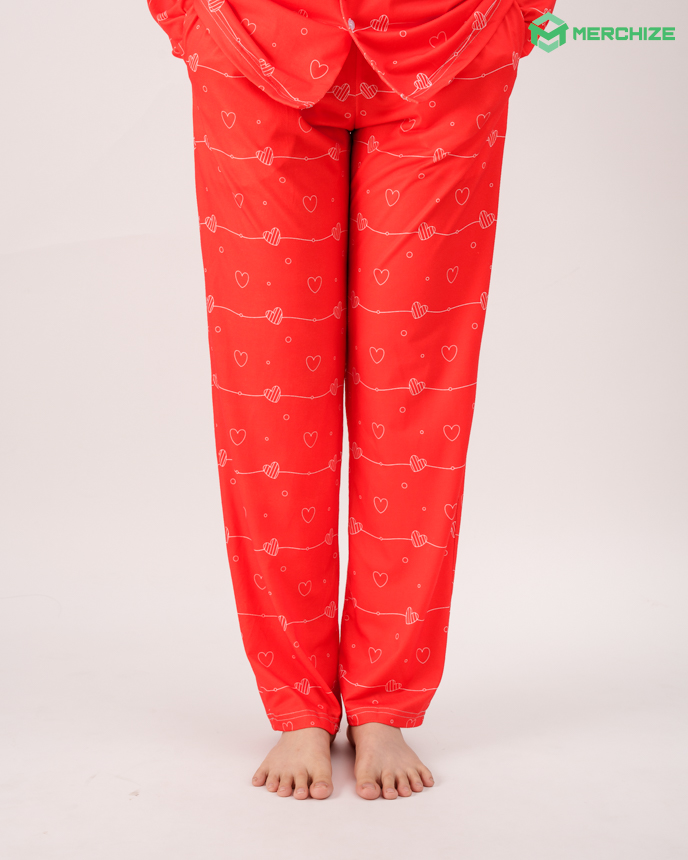 All-over Print Straight Pajama Pants