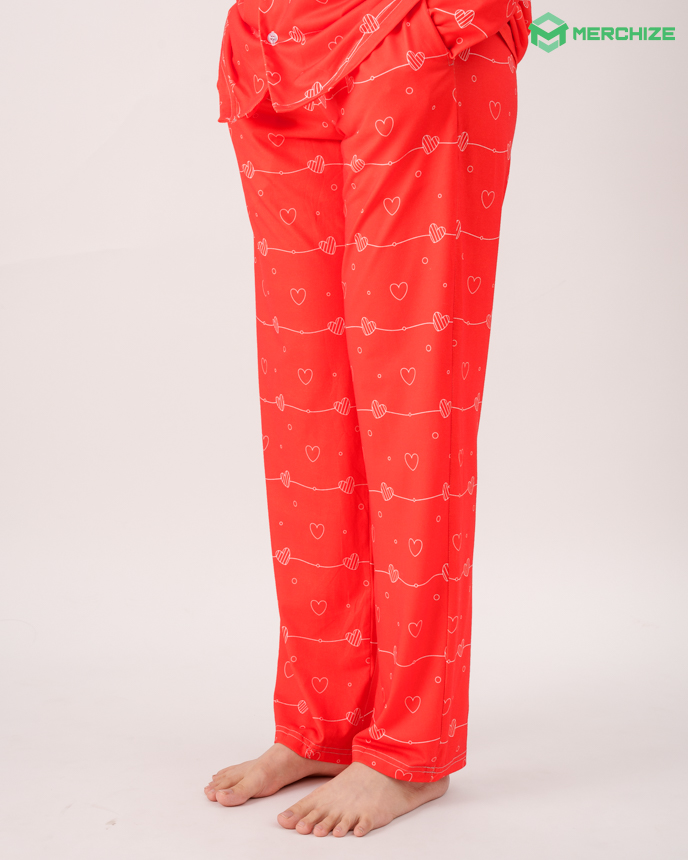 All-over Print Straight Pajama Pants