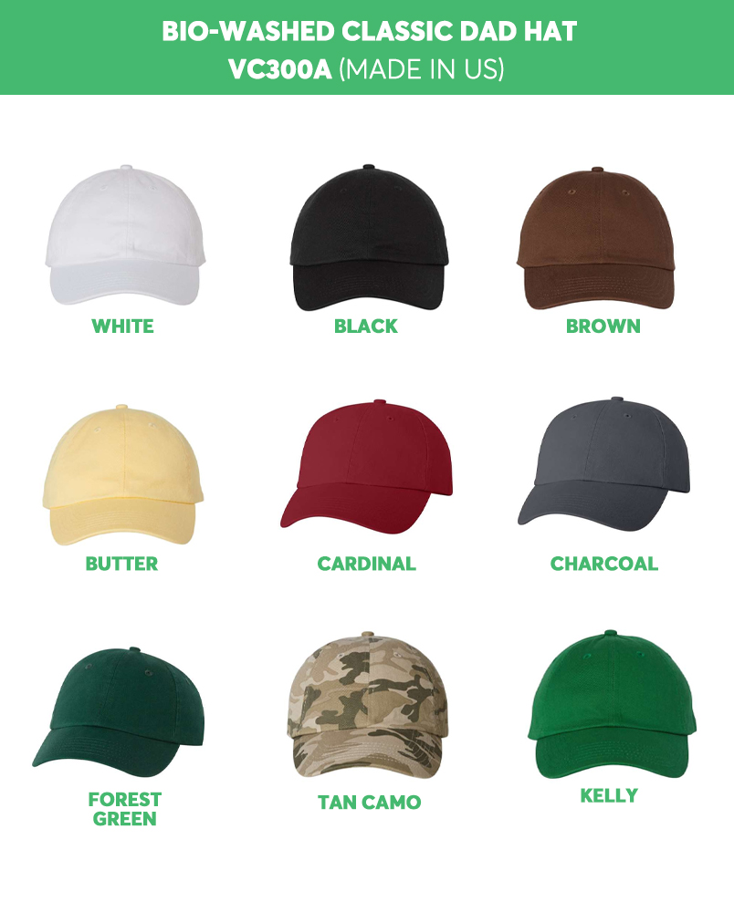 Engraved Leather Patch Bio-Washed Classic Dad Hat VC300A (Made in US)