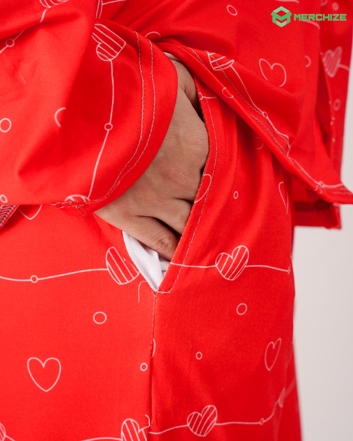 All-over Print Straight Pajama Pants