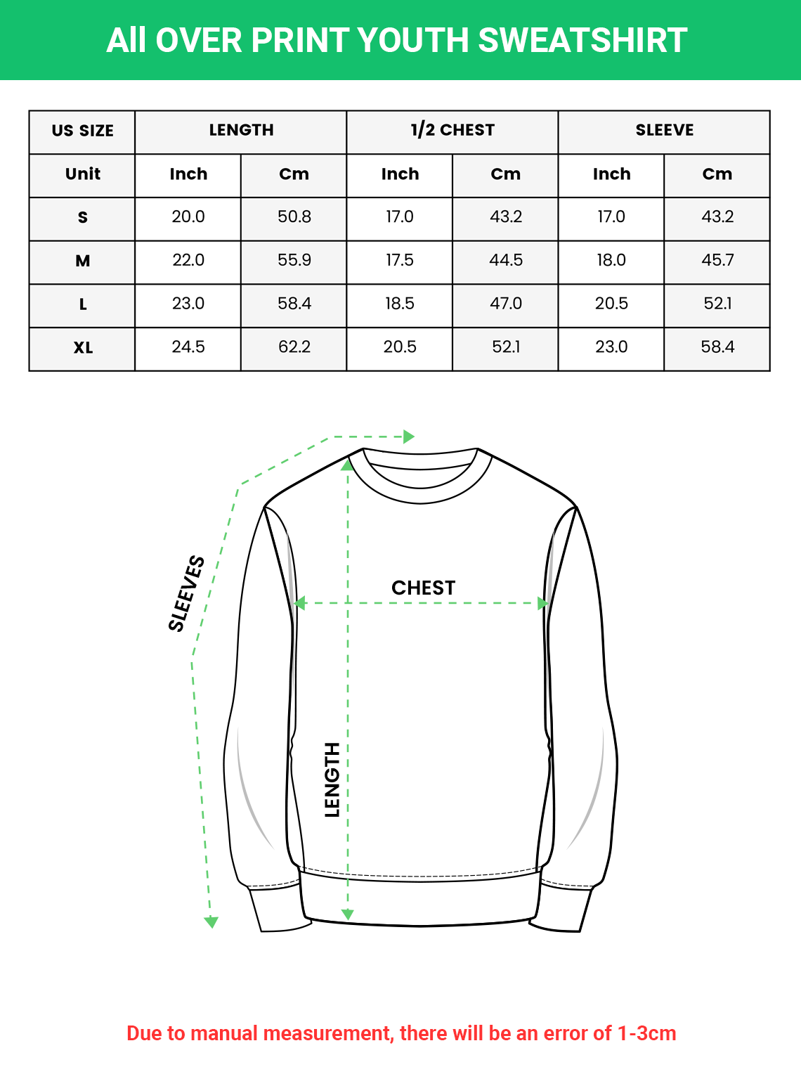 All-over Print Youth Sweatshirt (Midweight)