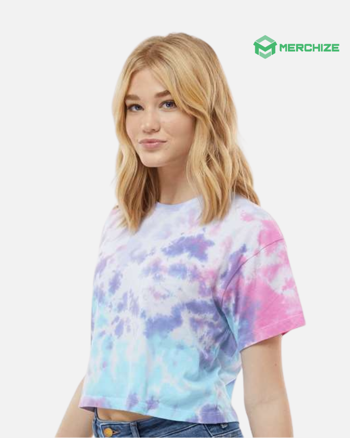 Women's Tie-Dyed Crop T-Shirt Colortone 1050 (Made in US)